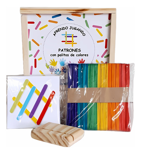 Juego Didactico Patrones Con Palitos De Colores + Tarjetas