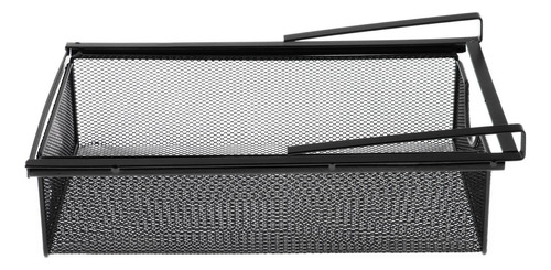 Cesta De Alambre De Estante, Bajo Cajón Colgante De Negro