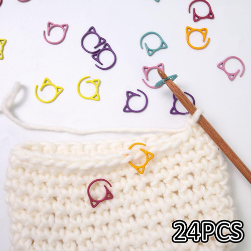 24 Piezas Marcadores De Puntada En Forma De Oreja De Gato