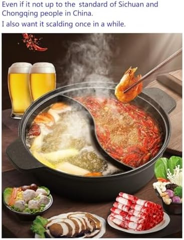 Pot De Hierro Fundido De Manhandiao Con Divisor, Olla Dividi