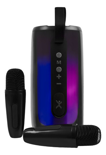 Bocina + 2 Micrófonos Inalámbricos Perfect Choice 15w Color Negro
