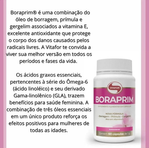 Kit 2x Boraprim Vitafor 60 Cápsulas - Sem Sabor