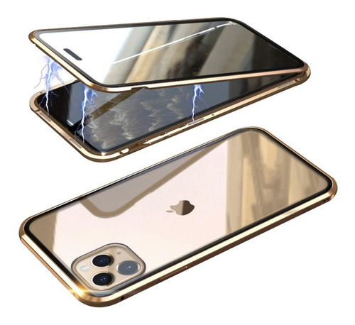 Case De Vidrio Magnético Para iPhone 11 Pro 5.8 360° Gold
