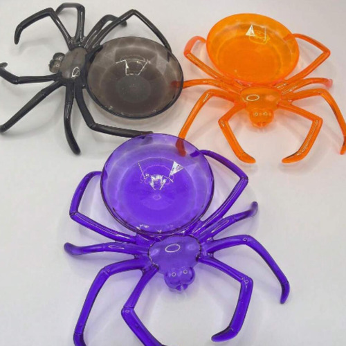 Bandejas Em Formato De Aranha Coloridas 4 Unid Halloween