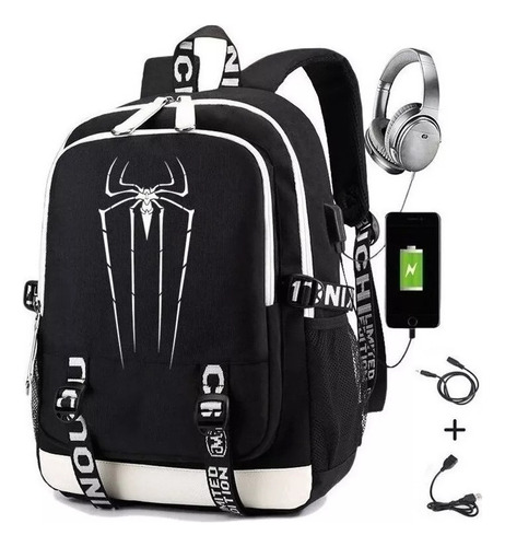 Mochila Anime Superhero Anti-spiderman, Bolsa Grande 2022 Color Negro 01