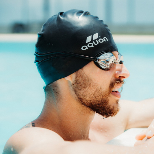 Gorro Natacion Aquagym Silicona Larga Duracion Pileta Color Negro Tamaño Universal