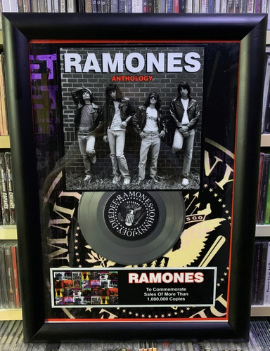 Ramones Anthology Disco Plateado Enmarcado