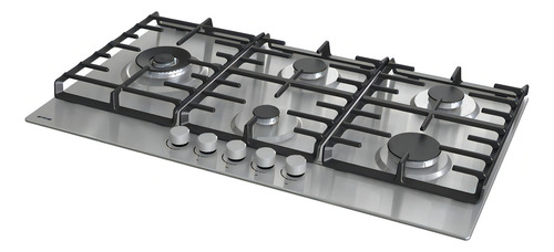 Cooktop A Gás Em Aço Inox Com 5 Bocas Gorenje 90cm Cor Cinza 220V