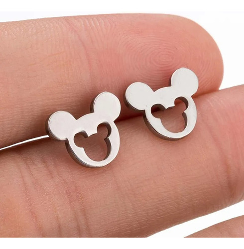 Aretes Mickey Mouse Acero Inoxidable Moda Mujer Niña