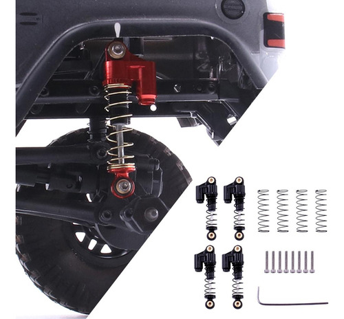 4x Amortiguadores Para Axial Scx24 90081 Rc Accesorio Negro