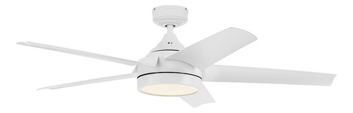 Ventilador De Techo Kriska 52 Pulg Blanco Mate Cinco Aspas 1.321 M Coolfan