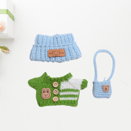 3 Peças, Roupa De Roupas De Boneca De Pelúcia, Verde