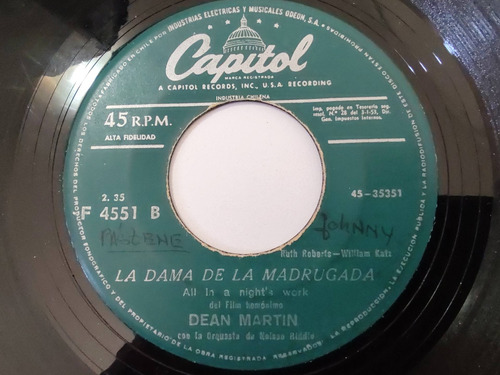 Vinilo Single De Dean Martin  Bella Niña ( A125