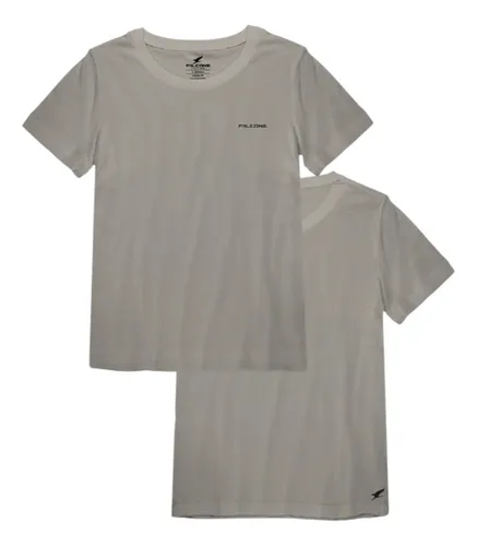 Polera Orgánica Classic Logo Taupe Mujer Falcone