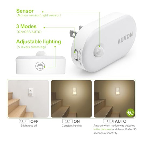 Luz Nocturna Regulable 120 Lúmenes Con Sensor Movimiento