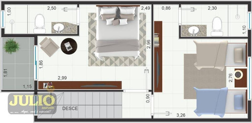 Entrada A Partir De R$ 20 Mil E Saldo Financiado!sobrado Com 2 Suítes, 68 M² Por R$ 204.000 - America - Mongaguá/sp - So0862