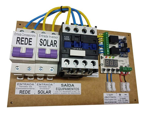 Imagem 6 de 7 de Quadro Automação Sistema Solar Liga Desliga Inversor 32a 110
