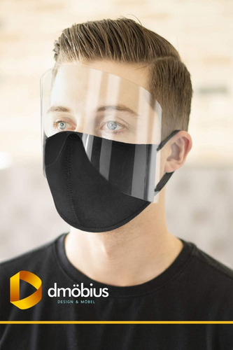 Imagen 3 de 8 de Visor + Cubrebocas 100% Lavable Y Reutilizable