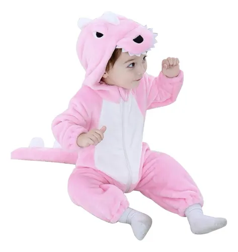 Pijama Entera de Monstruo Rosa para Bebé - Mameluco para Bebés Tamaño 70  (70 a 80 cm)