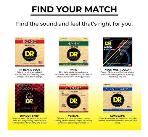 Dr Strings Hi-def Neon Rojo Recubierto De Guitarra Acústica