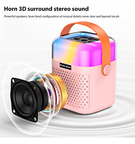 Altavoz Portátil Bt Karaoke Machine 2 Micrófonos Inalámbrico