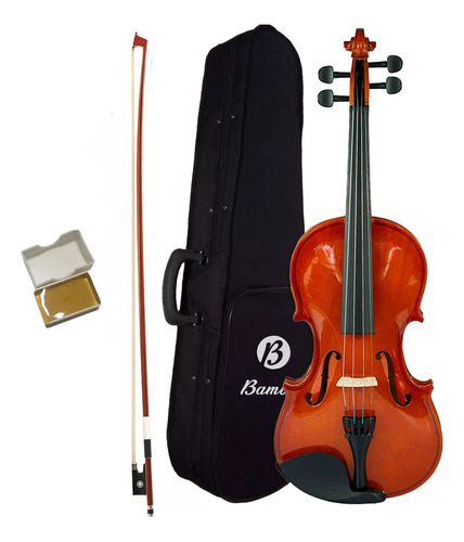 Violín 3/4 Acustico Bamboo, Incluye Estuche, Brea Y Arco. Color Café