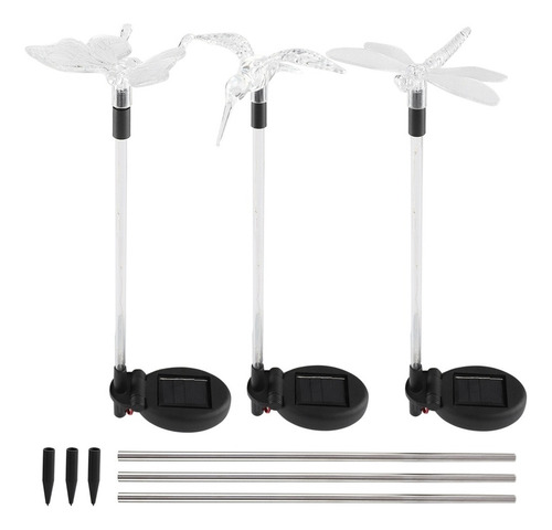 Nuevo 3 Unids Solar Powered Led Rgb Luz Jardín Patio Césped