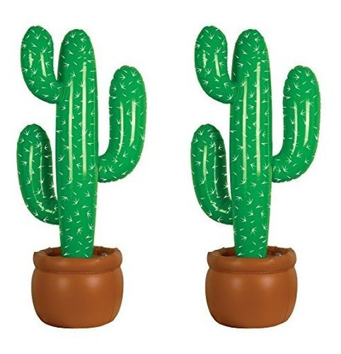 Beistle Hinchable Cactus Verdeblancocafé 2 Piezas Verde Marr