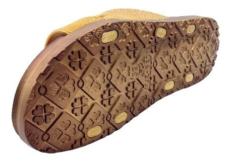 Sandalias Chinelas Mujer Plataformas Livianas Brillo Oro