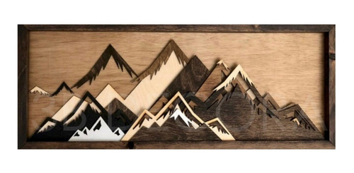 Cuadro De Madera Mountain Diseño Eve8 De 120cm X 60cm 3bdeco