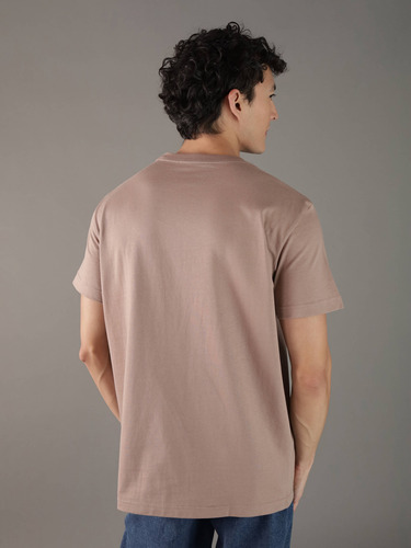 Playera Café Calvin Klein Hombre Con Cuello Redondo