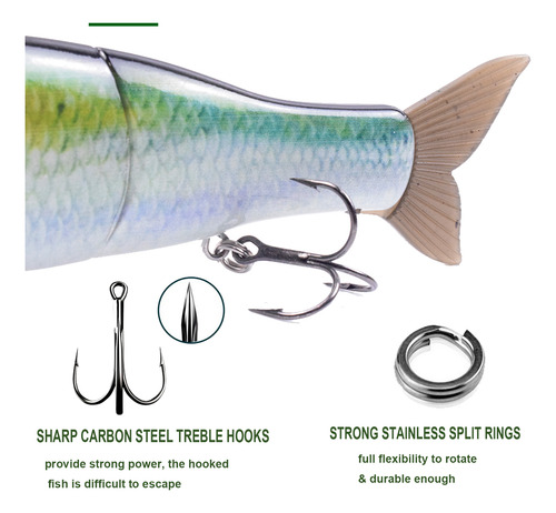 Cebo De Pesca Bait Shad Crankbait Treble Lixada