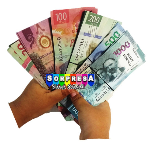 450 Billete Didáctico Mx Surtidos Contar Utilería