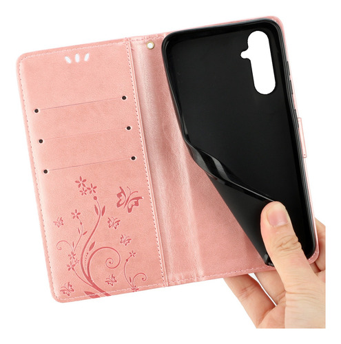Funda De Piel Con Ranura Tipo Cartera Para Teléfono Xiaomi, Oro Rosa
