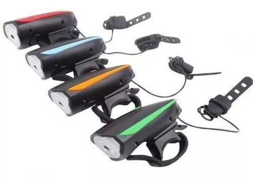 Imagen 3 de 3 de Luz Delantera Led Usb De Bicicletas Con Bocina 250 Lumens
