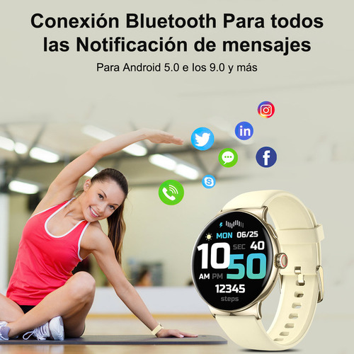 Smartwatch Kakury Sports Smart Watch Ip68 Impermeable Negro 1,43 Pulgadas Y Llamadas Bluetooth Y Medición De La Presión Arterial, Múltiples Formas De Usar Alexa Voz Intelligent