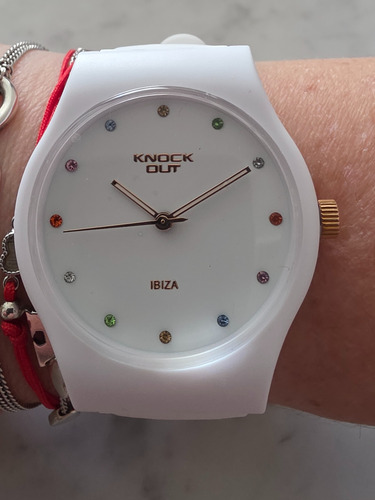Reloj Knock Out Dama Malla De Silicona Modelo Ibiza Blanco Blanco 716