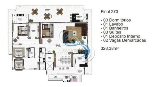 Imagem 19 de 20 de Apartamento 182 M² - Alto Padrão - Em Obras - Vila Caiçara - Praia Grande - Sp - V2827