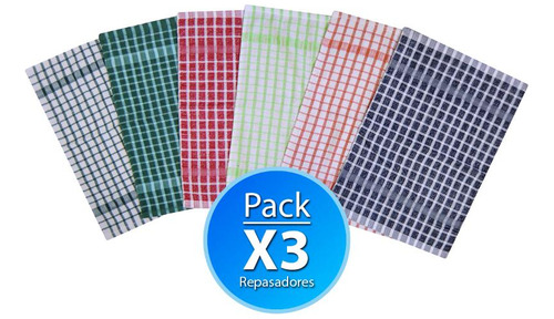 Set X3 Repasadores Dohler Ajedrez 37x52cm Colores Surtidos