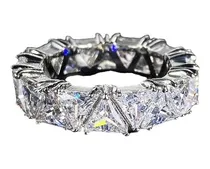 Comprar Anillo Plateado Cristales Diamantes Fantasia Acero Moda