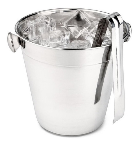 Balde Para Long Neck Aço Inox 25 X 20cm 6 L Gourmet Mix Cor Cinza-claro