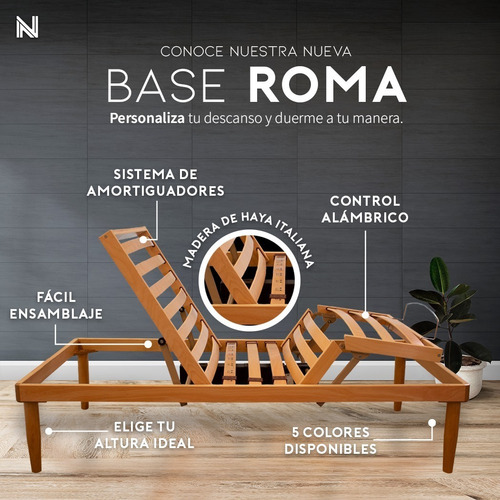 Base De Cama Queen Size Eléctrica Control Remoto Reclinable