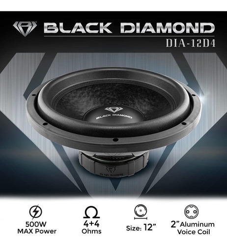 Black Diamond Dia-12d4 Subwoofer Vehiculo Maxima 220 Rms