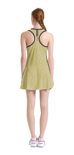 Imagem 3 de 6 de Vestido Beach Tennis C/ Shorts Listras Dourado Beachwear