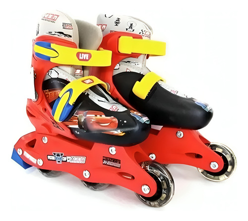 Patines Infantiles En Línea Ajustables Cars Talla 18-21