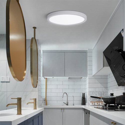 Imagen 6 de 8 de Lampara Plafón Panel Led 24w Redondo Sobreponer Luz Blanca