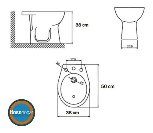 Imagen 5 de 10 de Inodoro Corto Sanitario Onix Mochila Colgar Loza Tapa Baño