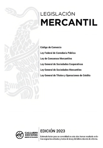 Legislación Mercantil Profesional 2023 Con Código De Comercio Guía Práctica De Términos, Plazos Y Apercibimientos, Ley General De Títulos Y Operaciones De Crédito+ Leyes Mercantiles