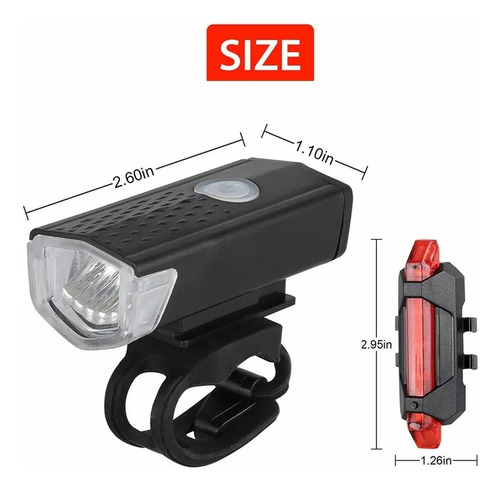 Luces Led Lampara Bicicleta Recargable Led Delantera Trasera