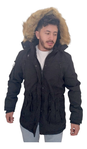 Campera Hombre Parka Corderito Capucha Desmotable Polo Club